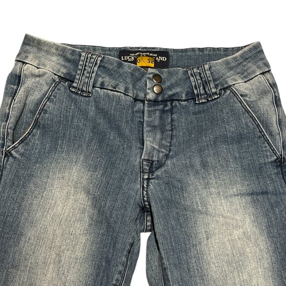 LUCKY BRAND Flare Jeans Size 0 / 25 Snap Zip Closure Mid Rise 4 Pockets - Picture 4 of 15